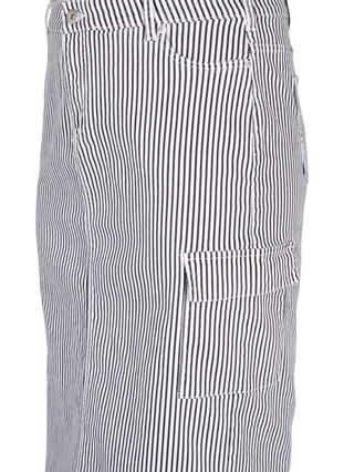 Olówkowa spódnica w paski z kieszeniami, Black & White Stripe, Packshot image number 2