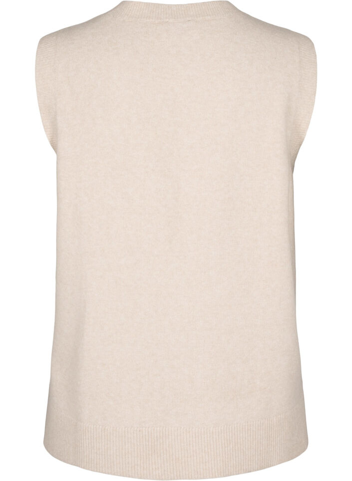 Dzianinowy bezrekawnik ze sciagaczem, Pumice Stone Mel., Packshot image number 1