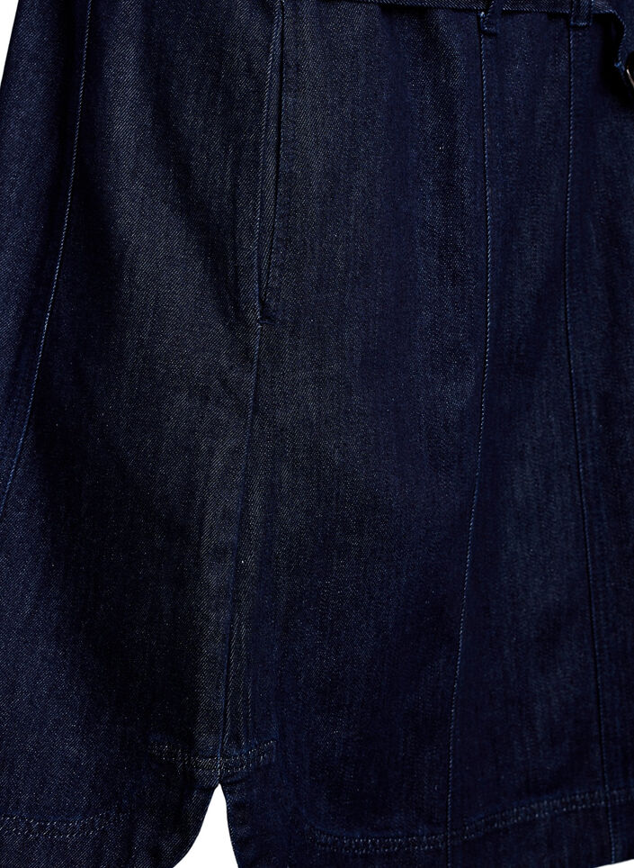 Sukienka z denimu z pasem i 3/4-sleeves, Niebieskie, Packshot image number 4