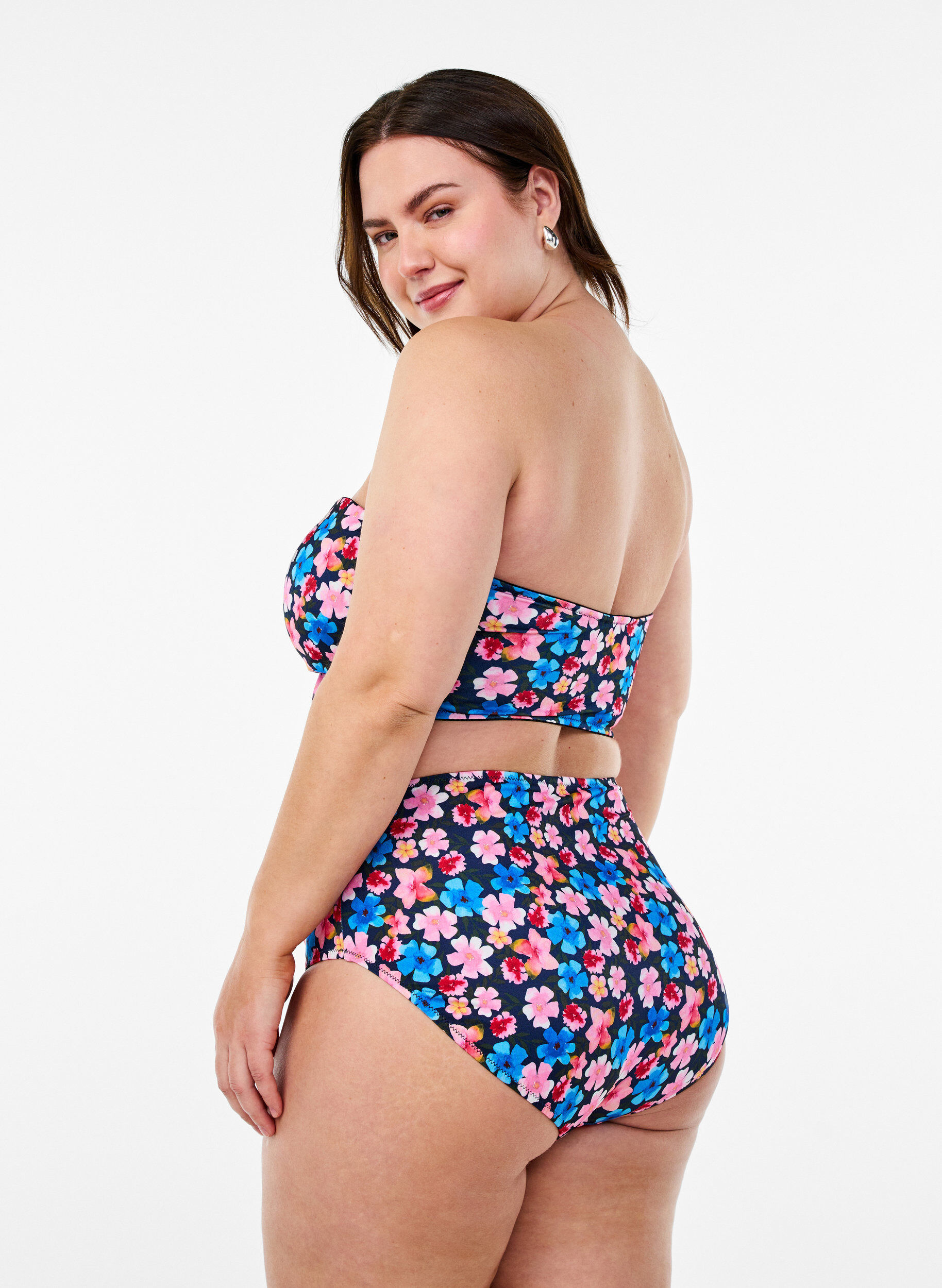 Zizzi G&oacute;ra od bikini w panterke, R&oacute;żowy, Model image number 2