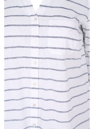 Bluzka z 3/4-length rekawami i guzikami, Navy Blazer stripe, Packshot image number 2