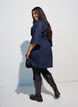 Sukienka z denimu z pasem i 3/4-sleeves, Niebieskie, Model image number 2