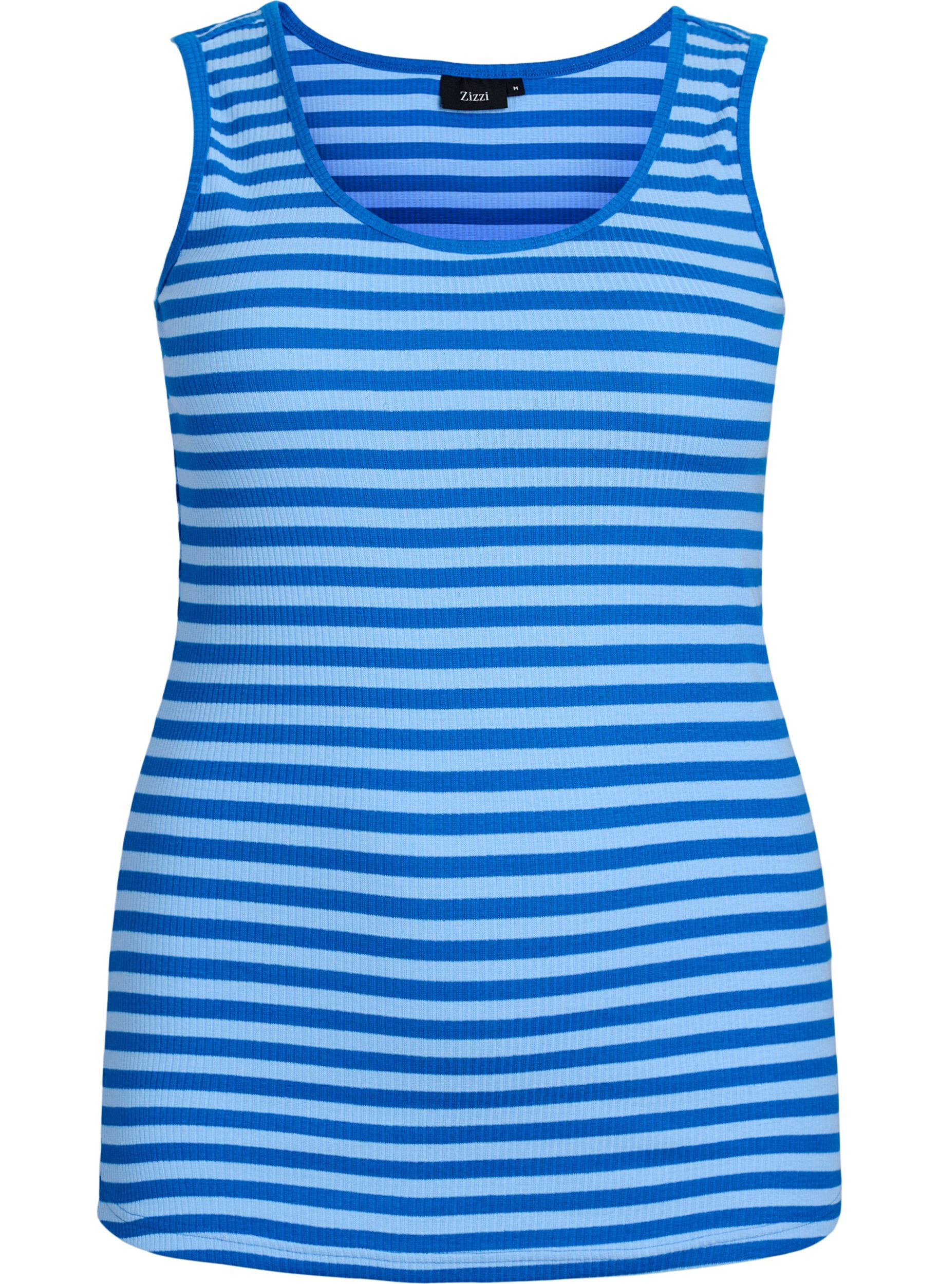 Tank top w paski o prazkowanej strukturze