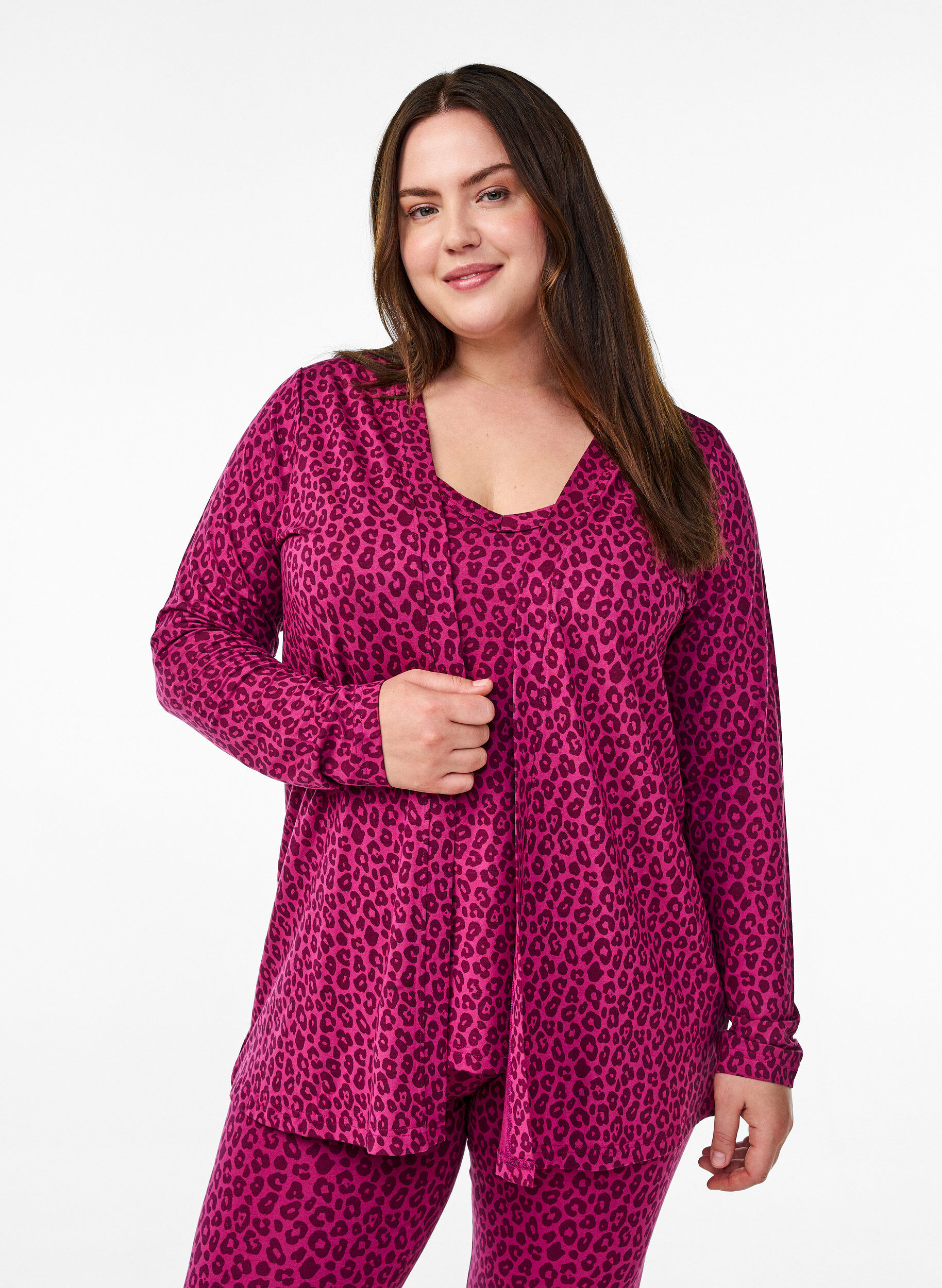 Kr&oacute;tkie kimono z wiskozy, R&oacute;żowy, Model