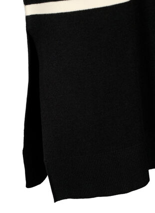 Dzianinowa sukienka w paski z golfem, Black Comb, Packshot image number 3