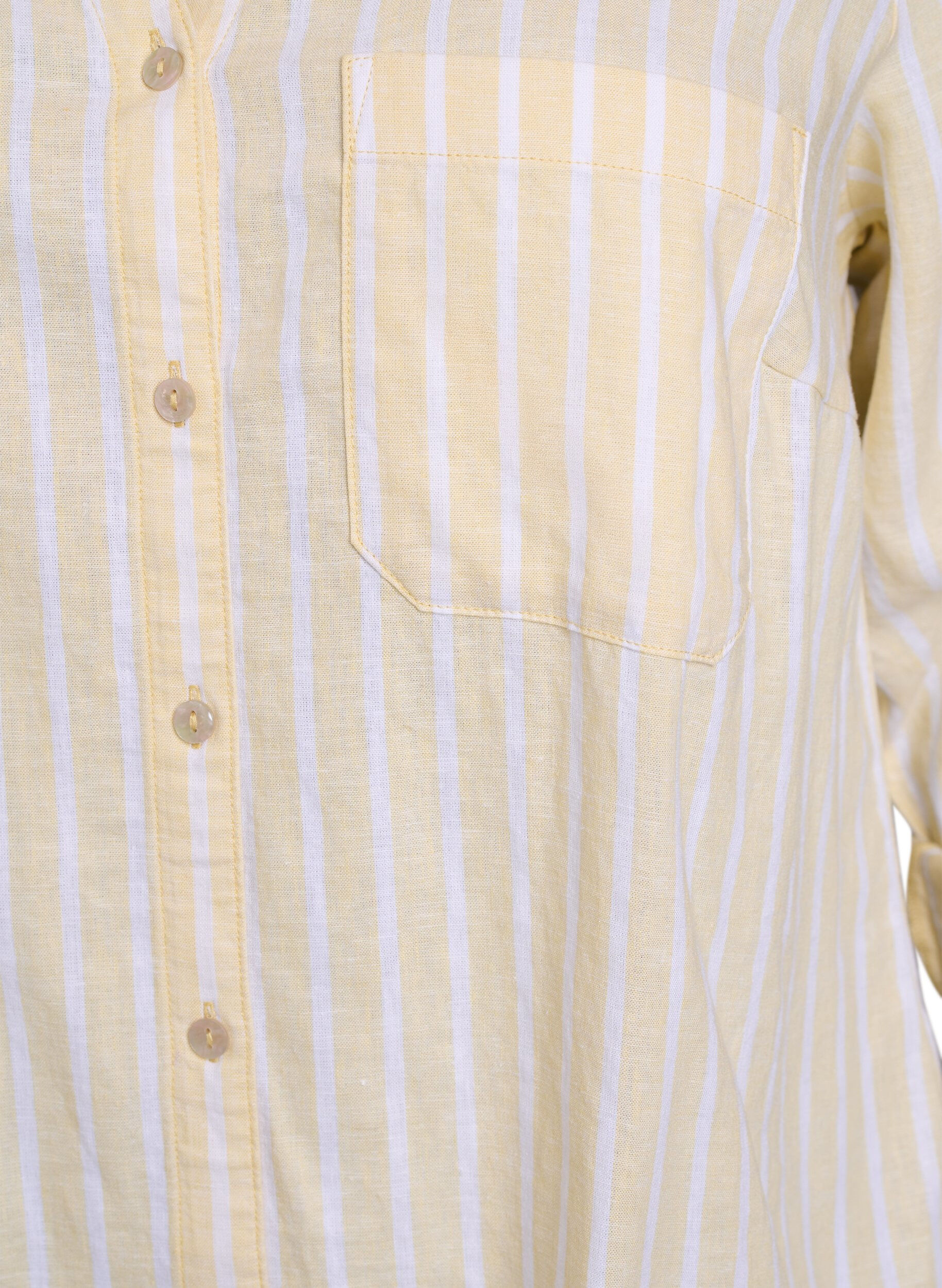 Zizzi Koszula z lnu i wiskozy z rekawami 3/4, Beżowy, Packshot image number 2