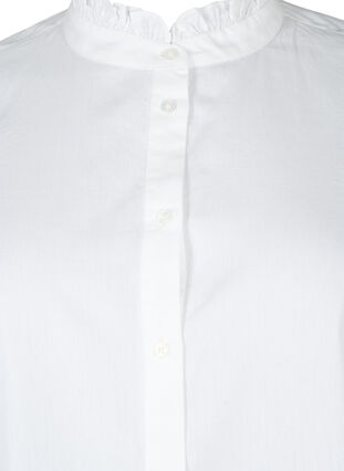 Bluzka koszulowa z kolnierzykiem z falbanami i szydelkowym paskiem, Bright White, Packshot image number 2