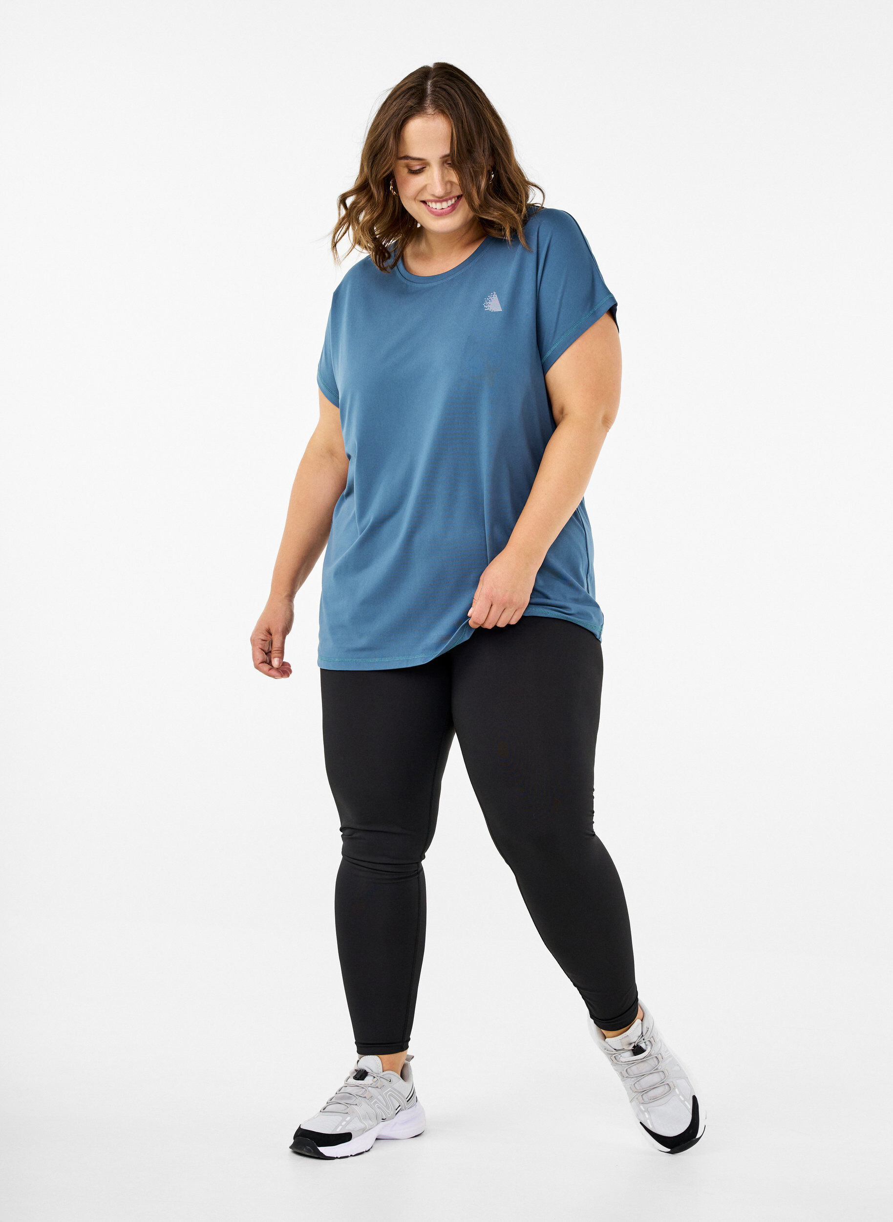 Zizzi Jednokolorowa koszulka treningowa, Niebieskie, Model image number 1