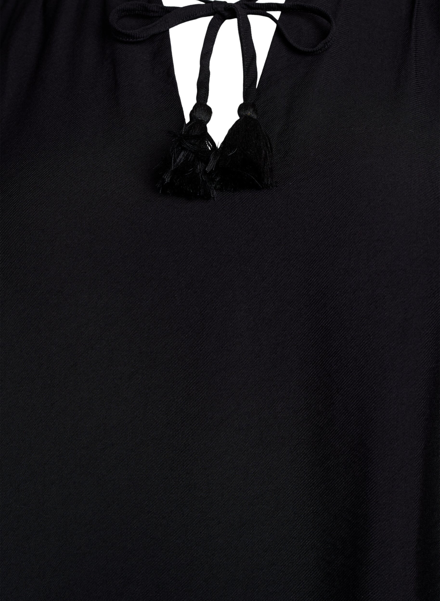 Zizzi Kr&oacute;tka sukienka trapezowa z falbankami, Czarne, Packshot image number 2