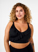G&oacute;ra od bikini z falbankami i wyjmowanymi wkladkami, Czarne, Model image number 0