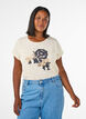 T-shirt z ozdobnym nadrukiem z przodu, Biały, Model image number 0