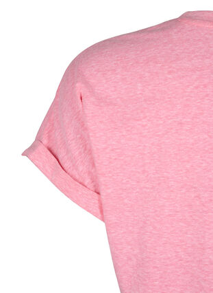 Melanzowa koszulka z krótkim rekawem, Strawberry Pink Mel., Packshot image number 3