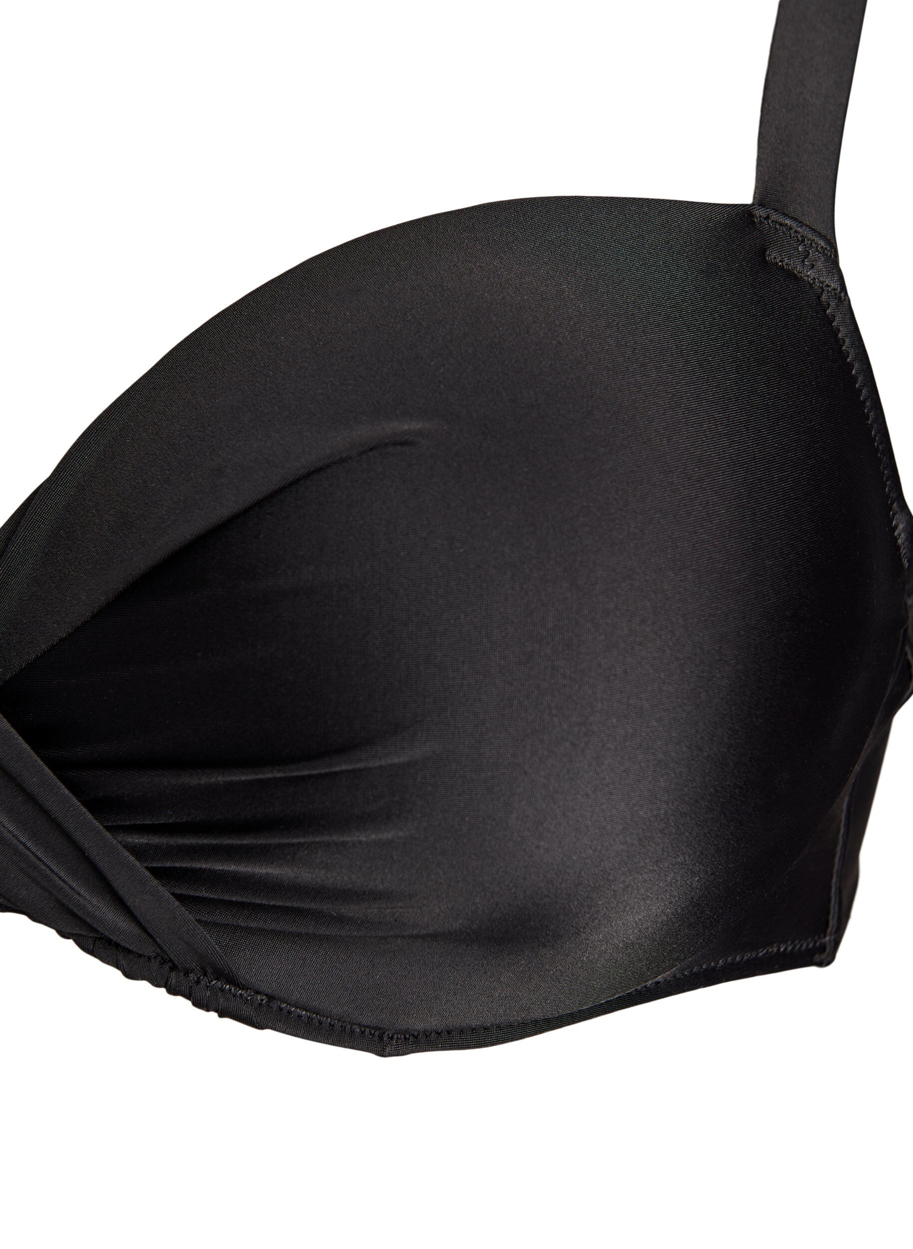 ZizziG&oacute;ra od bikini z fiszbinami i drapowaniem, Czarne, Packshot image number 2