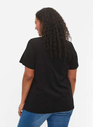 Bawelniana koszulka z mikowym nadrukiem, Black Shimmer Face, Model image number 1