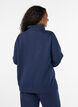 Bluza z wysokim kolnierzem i zamkiem, Niebieskie, Model image number 2