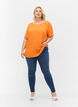 Short-sleeved viscose blouse, Orange Peel, Model image number 2