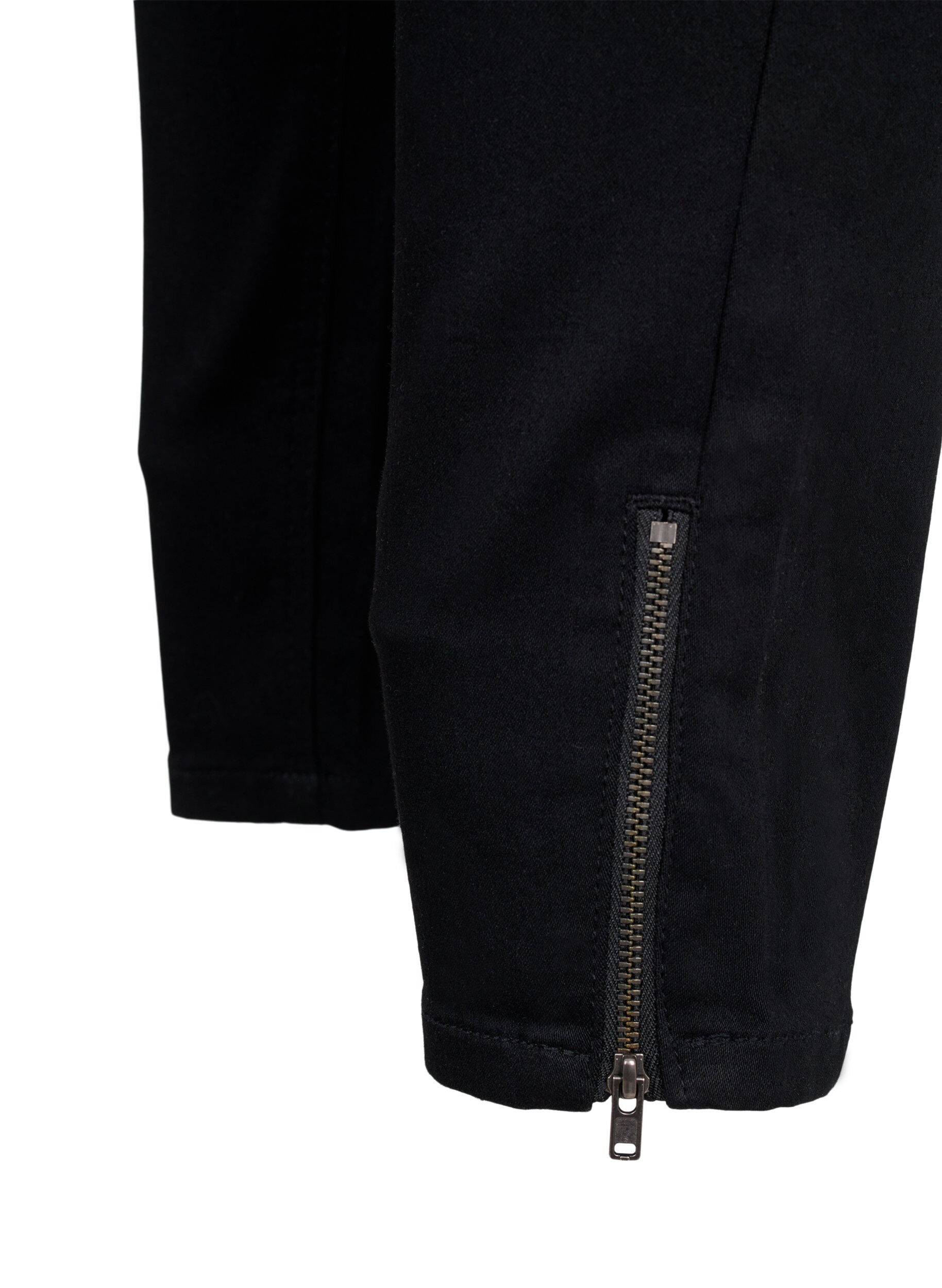 ZizziJeansy Amy nad kostke z suwakiem, Czarne, Packshot image number 3