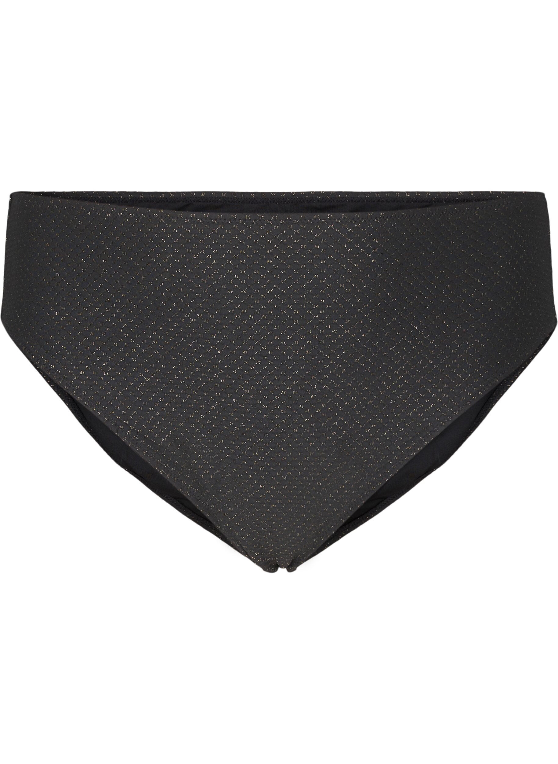 Zizzi Majtki od bikini z brokatem i krojem tai, Czarne, Packshot image number 0