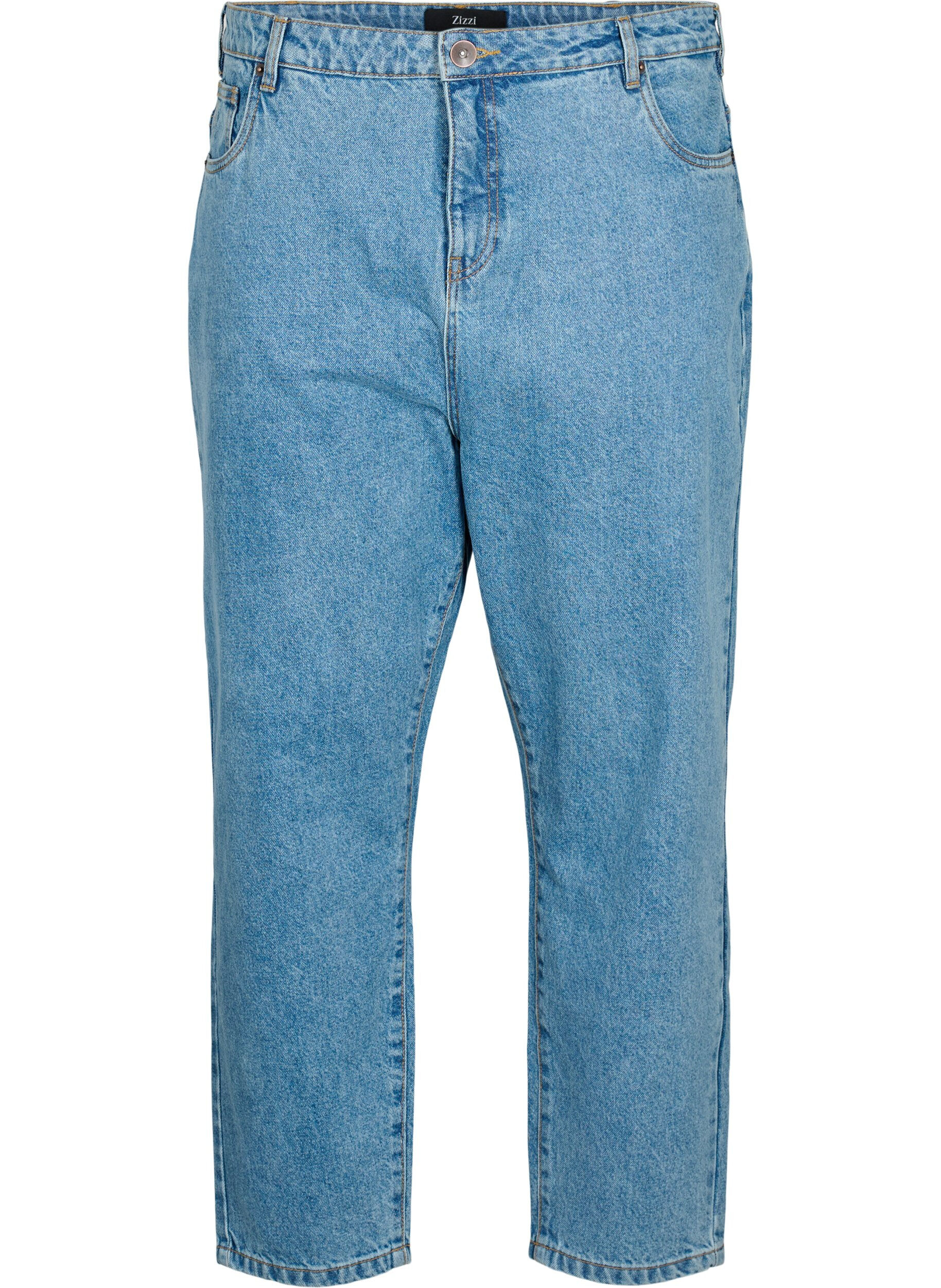 Zizzi Przyciete jeansy Mille z wysokim stanem, Light blue denim, Packshot image number 0