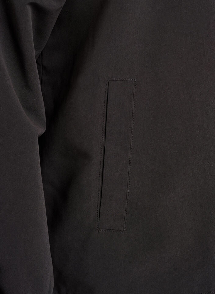 Lekka kurtka z kapturem i zamkiem blyskawicznym, Czarne, Packshot image number 3