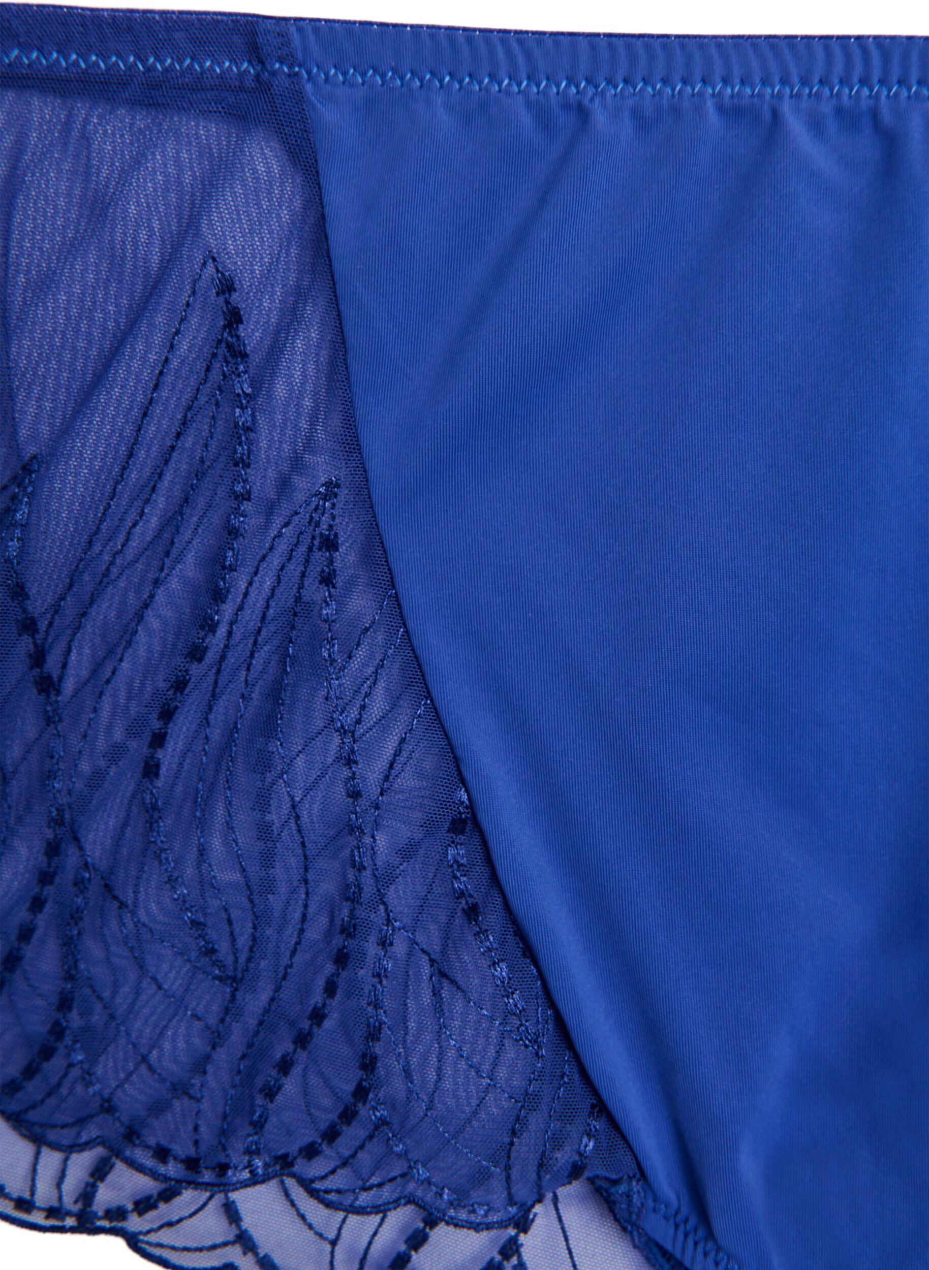 Zizzi Majtki typu hipster z mikrofibry, z koronka po bokach, Niebieskie, Packshot image number 2