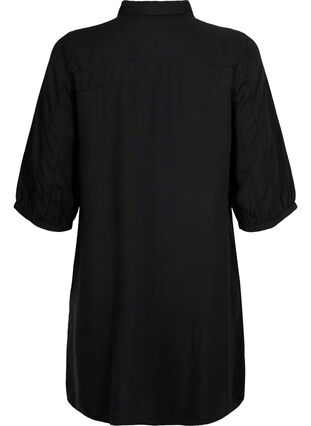 	 Koszula o przedluzonym kroju z rekawami 3/4 wykonana z lyocellu (TENCEL™), Black, Packshot image number 1