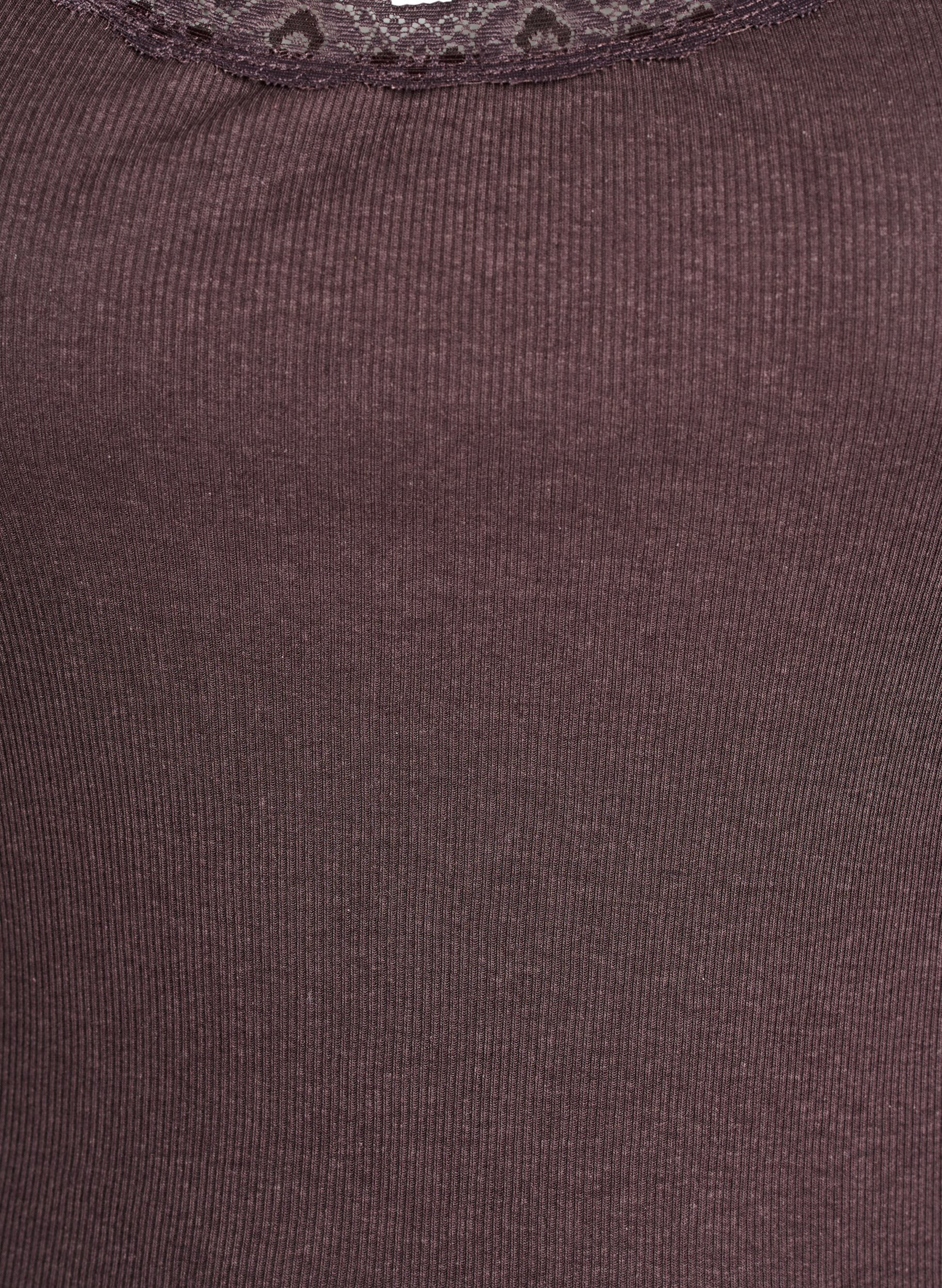 Zizzi Top z koronkowym wykonczeniem, Brązowy, Packshot image number 2