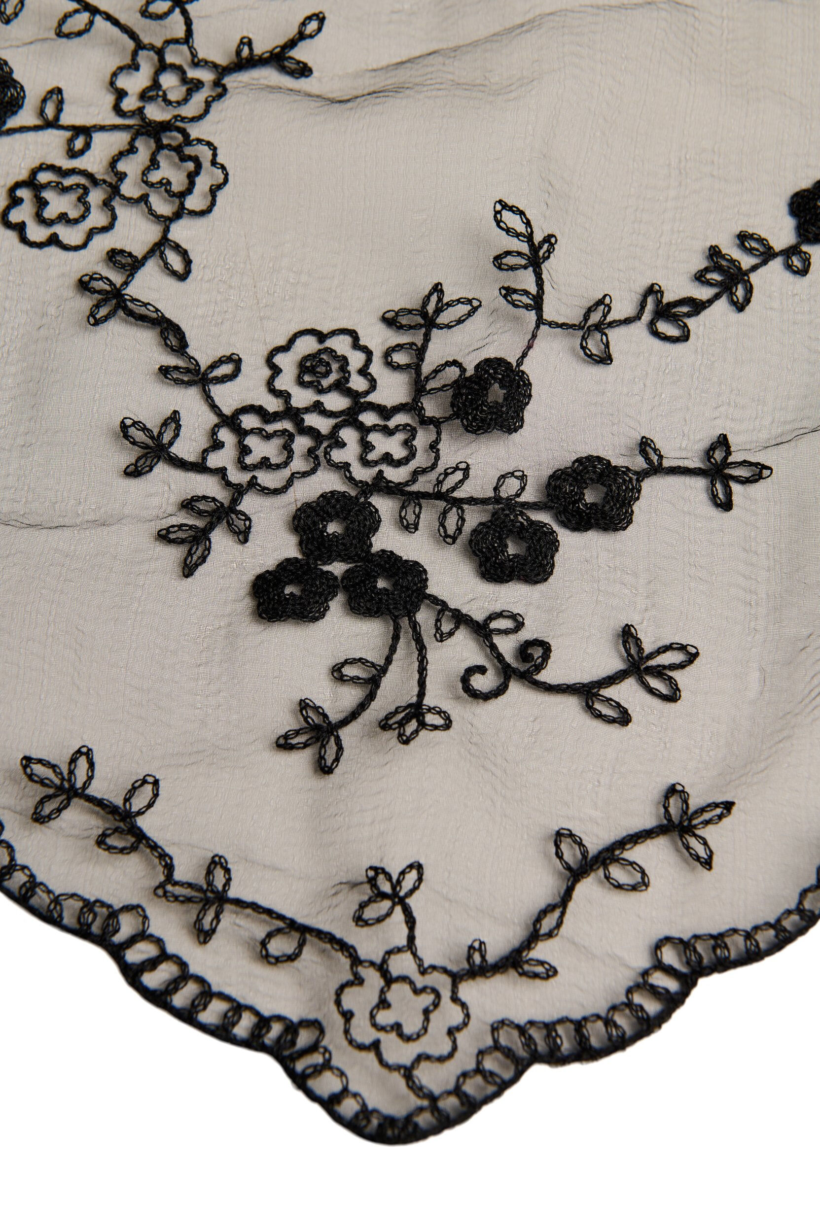 ZizziTr&oacute;jkatny koronkowy szal, Czarne, Packshot image number 2