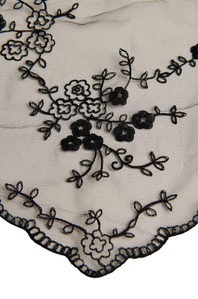 Tr&oacute;jkatny koronkowy szal, Czarne, Packshot image number 2