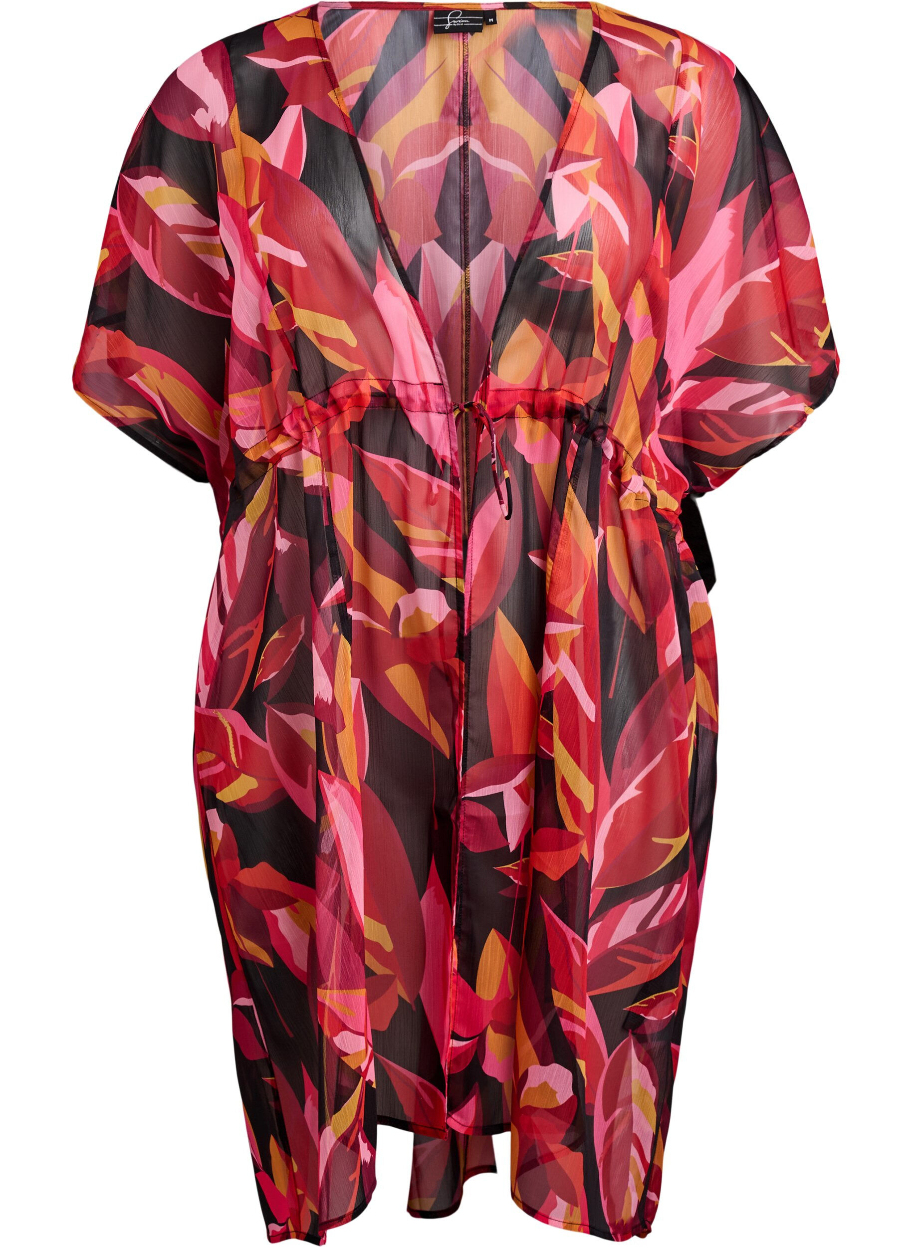 Zizzi Plazowe kimono z nadrukiem, Czerwony, Packshot image number 0