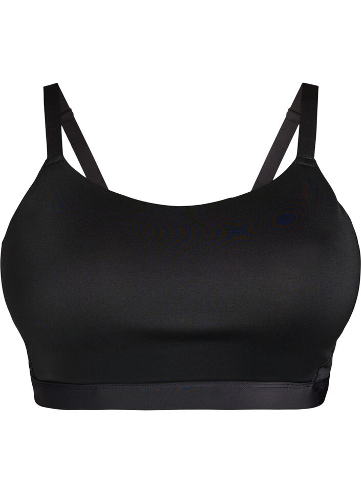 Lekko wyscielany biustonosz sportowy, Czarne, Packshot image number 0