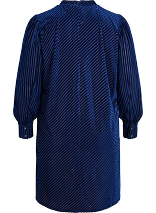 Teksturowana sukienka z weluru, Evening Blue, Packshot image number 1