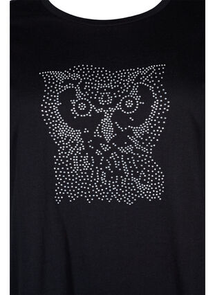 Koszulka z bawelny organicznej z cwiekami, Black Owl, Packshot image number 2