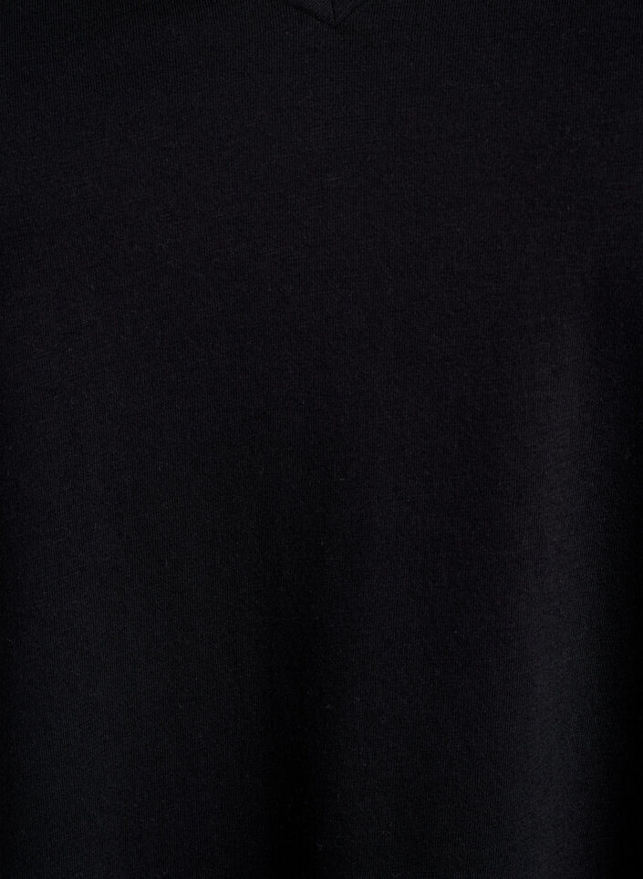 2-pack koszulki z dekoltem w szpic, Czarne, Packshot image number 2