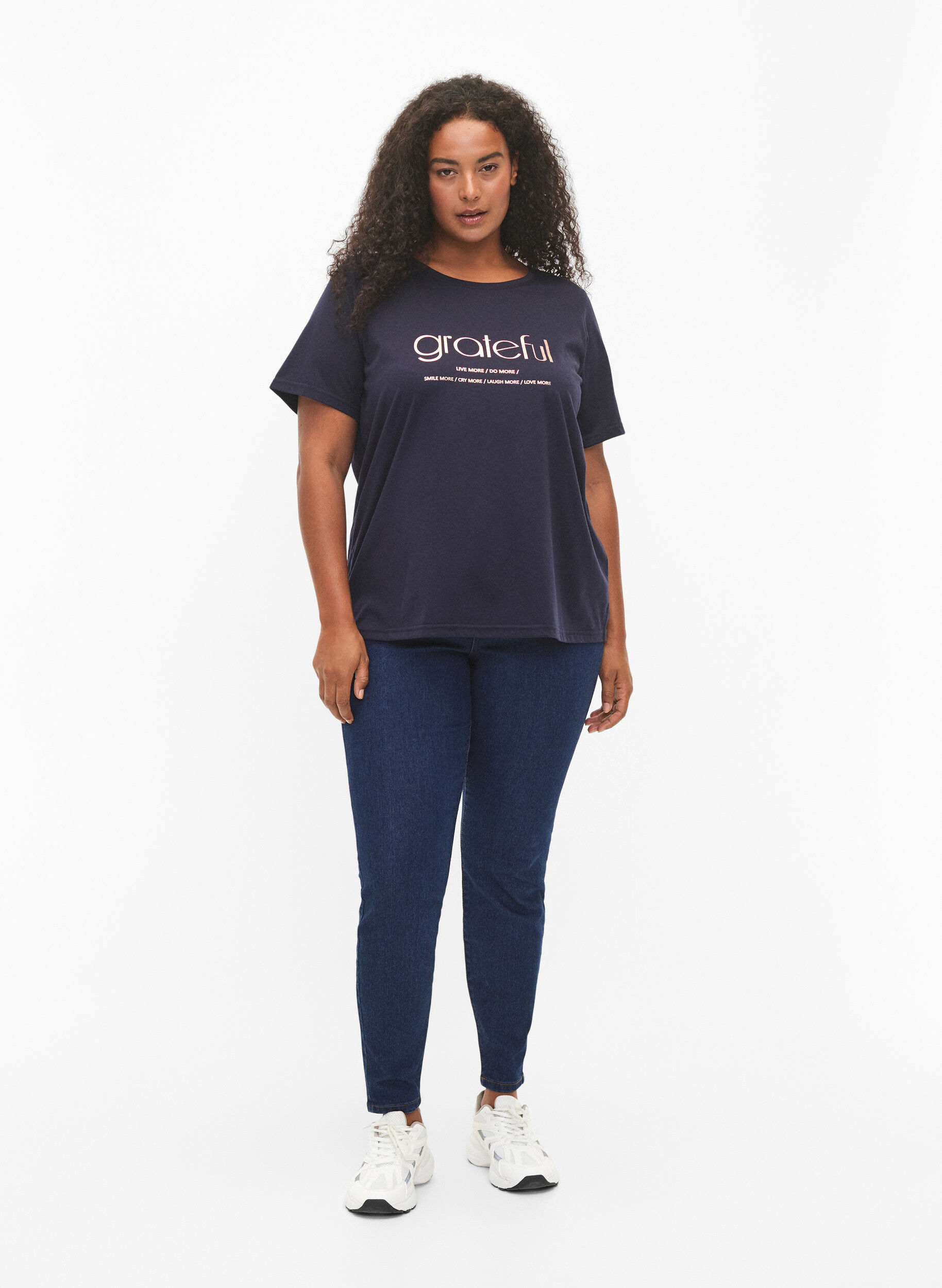 Zizzi FLASH &ndash; koszulka z motywem, Navy Bl Rose Gold, Model image number 2