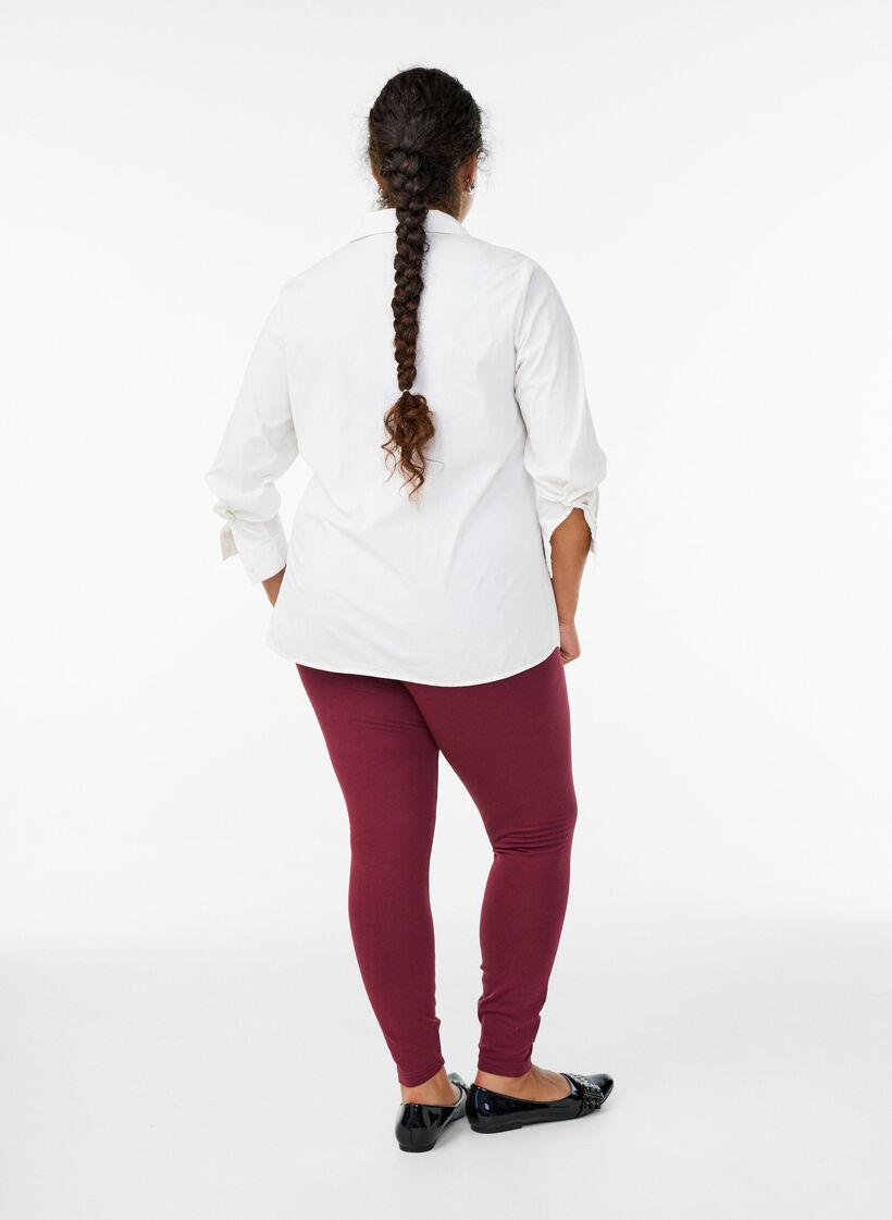 Bawelniane legginsy z podszewka, Ciemnobordowy, Model image number 2