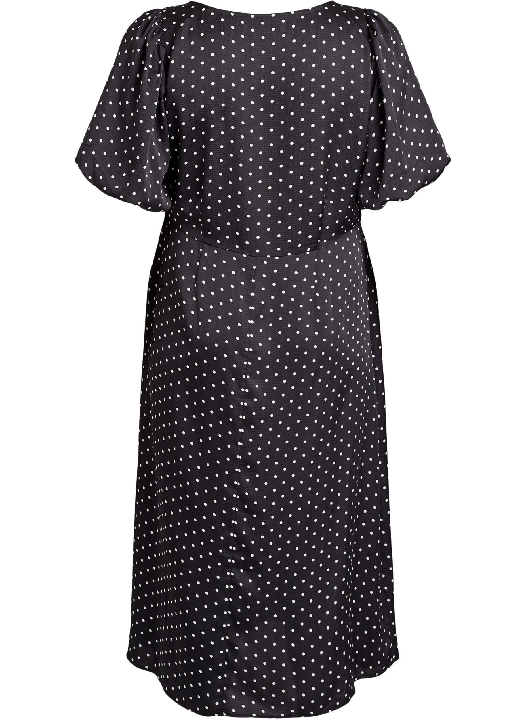 ZizziSukienka midi Polka dot w kolorze ecru z kwadratowym dekoltem, Czarne, Packshot image number 1
