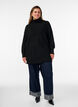 Sweter o luznym splocie z golfem, Czarne, Model image number 1