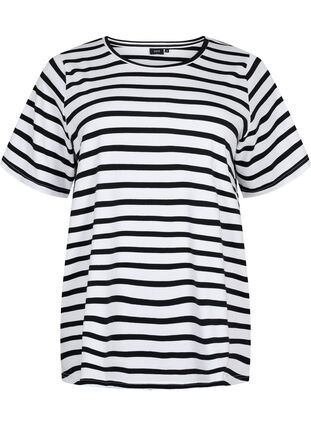 Bawelniana koszulka w paski, Black Stripes, Packshot image number 0