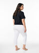 3/4-length wiskozowe legginsy w stylu basic, Biały, Model image number 2