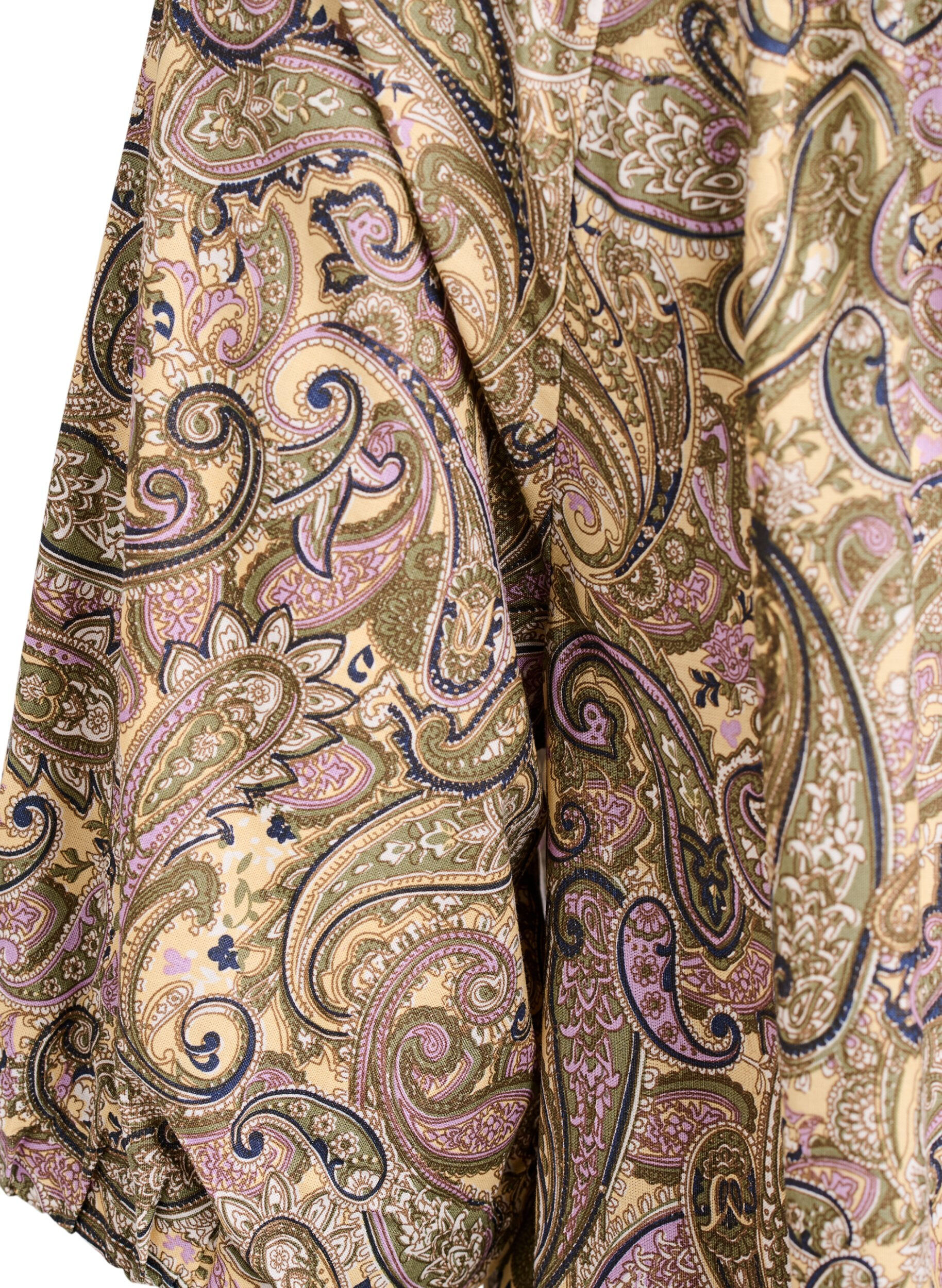 ZizziBluzka z wiskozy z nadrukiem w paisley i wiazaniem, Ż&oacute;łty, Packshot image number 3