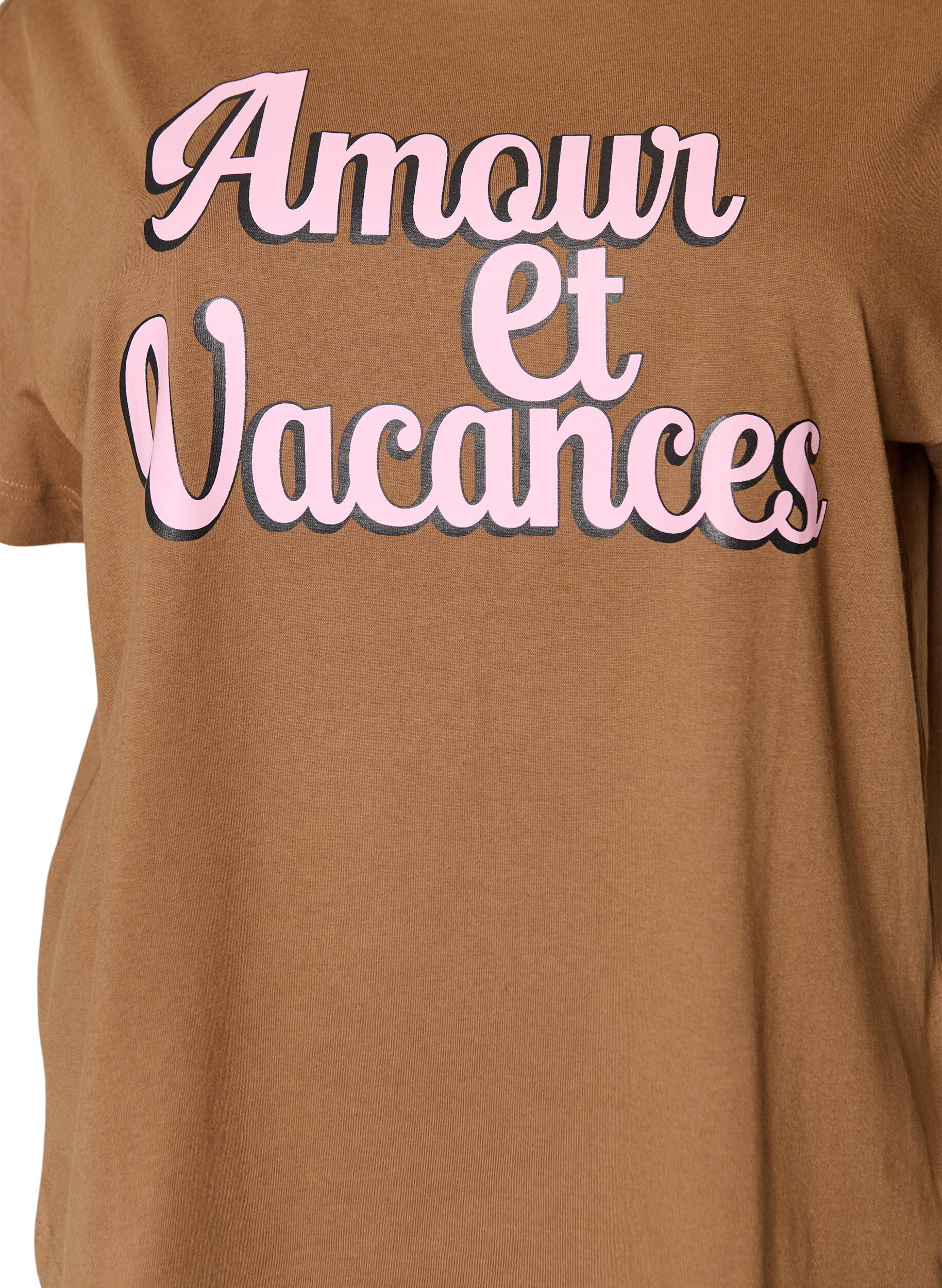 ZizziT-shirt z kr&oacute;tkim rekawem i nadrukiem ze 100 % bawelny, Brązowy, Packshot image number 2
