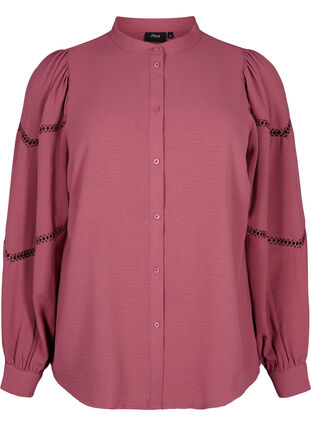 Bluzka koszulowa z szydelkowymi detalami, Dry Rose, Packshot image number 0