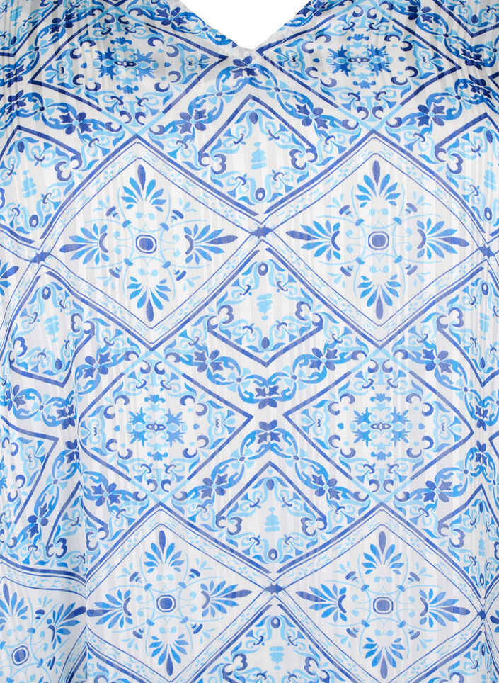 Sukienka z dekoltem w szpic i rekawami 3/4 z nadrukiem, Birch Graphic AOP, Packshot image number 2