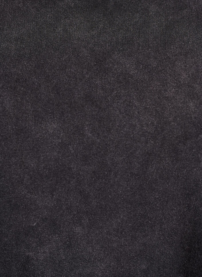 Sportowa bawelniana koszulka z efektem prania, Czarne, Packshot image number 2