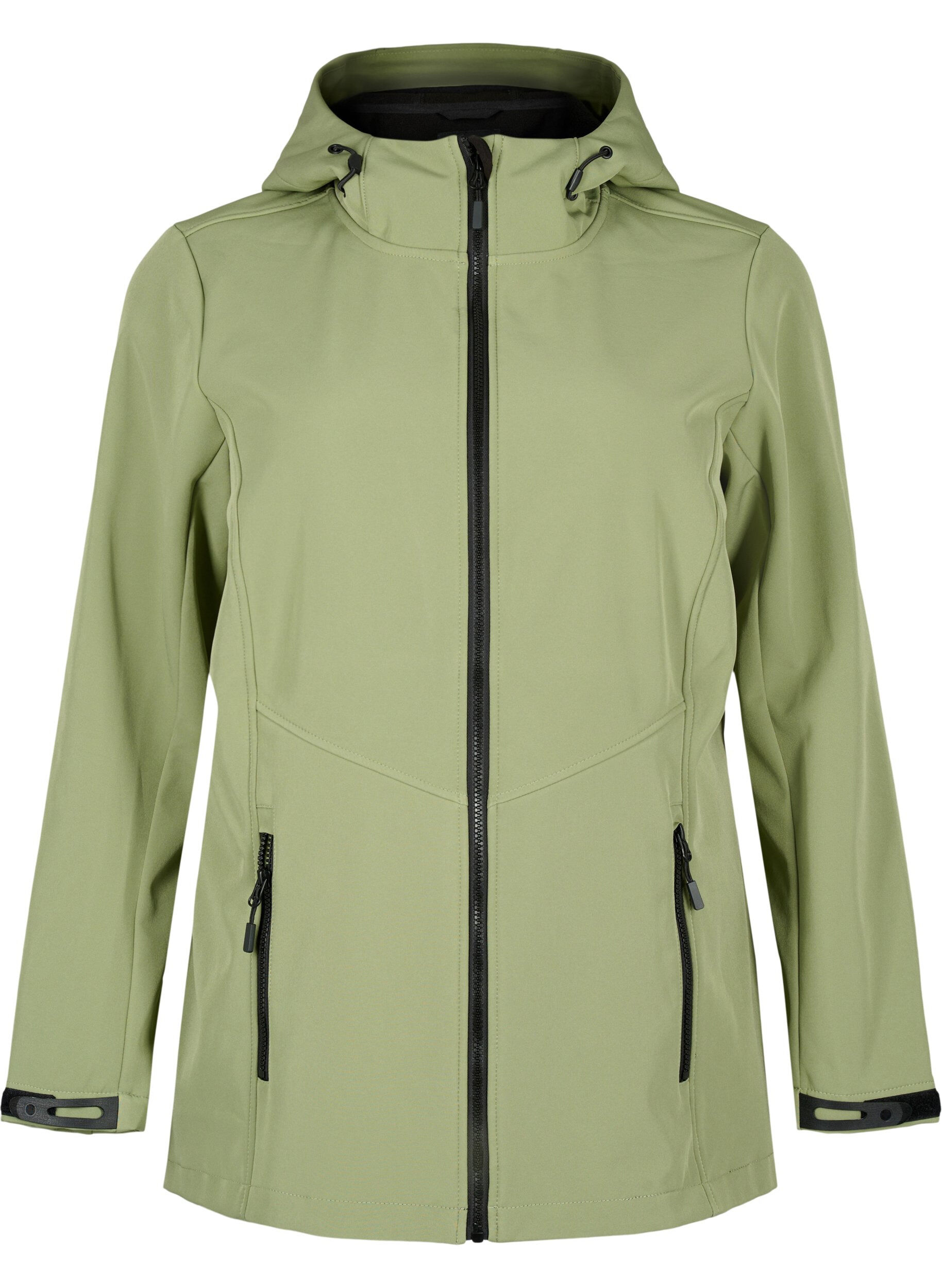 Zizzi Kr&oacute;tka kurtka softshell z kieszeniami, Oil Green, Packshot image number 0