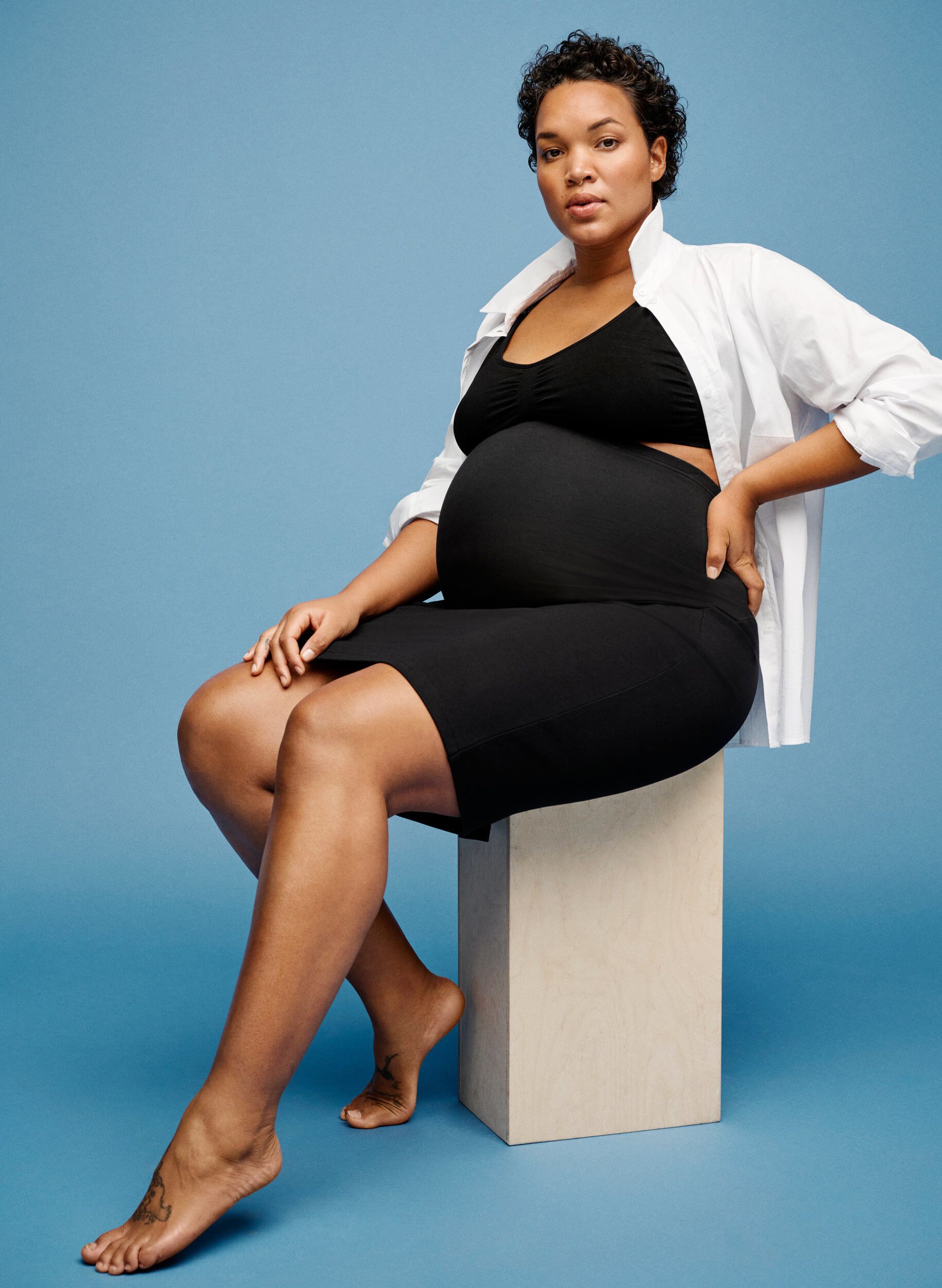 Zizzi Dopasowana sp&oacute;dnica ciazowa, Black, Image image number 0