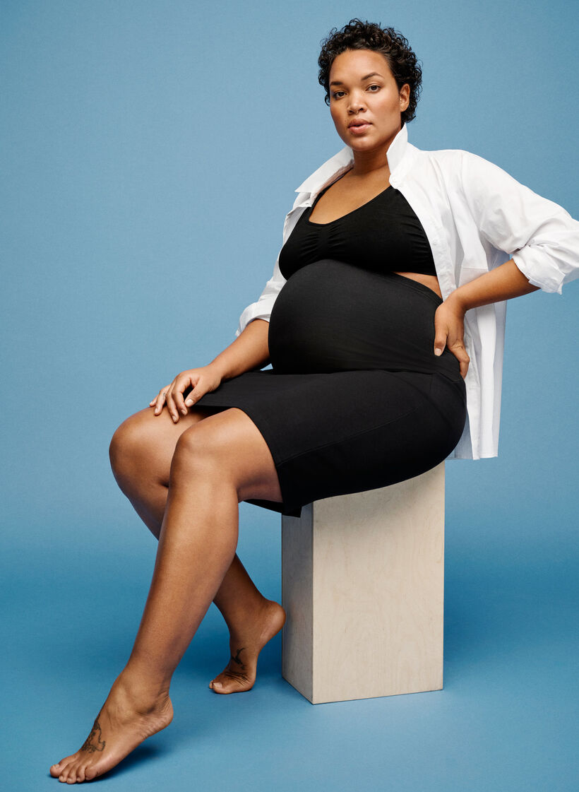 Dopasowana spódnica ciazowa, Black, Image image number 0