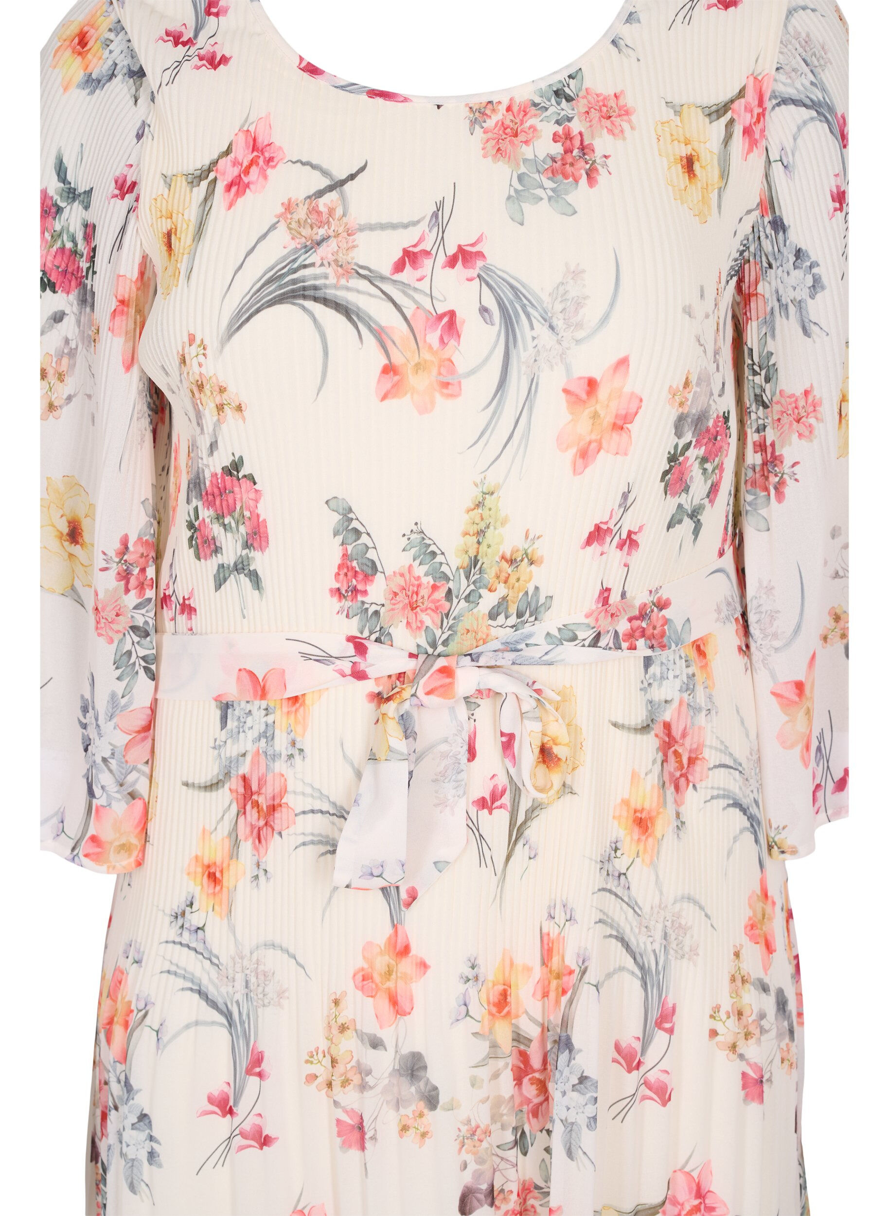 Zizzi Wzorzysta plisowana sukienka z wiazaniem, Sugar Swizzle Flower, Packshot image number 2