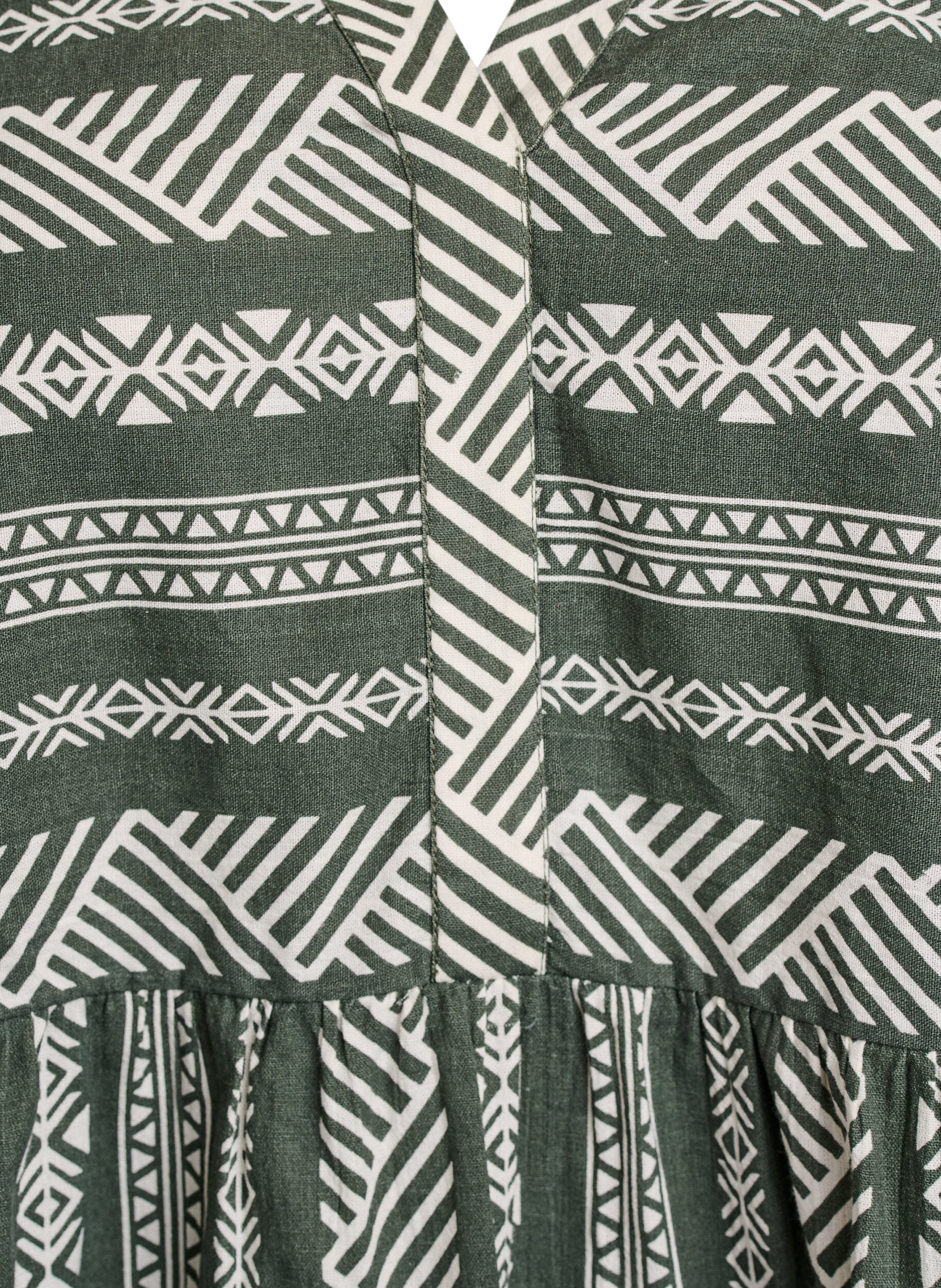 Zizzi Kr&oacute;tka sukienka z graficznym nadrukiem i rekawami 3/4, Zielony, Packshot image number 2